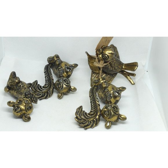 Rare 4 Mod Dep Made In Italy Brass Animals Home Decor Shelf Sitter Vintage Figur - Picture 12 of 12